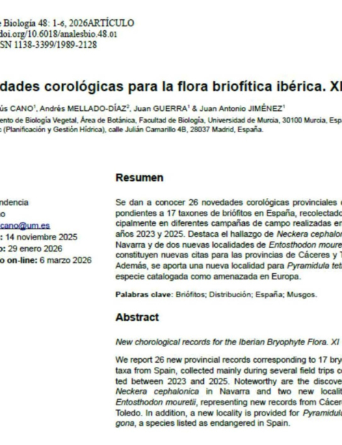 Novedades corológicas para la flora briofítica ibérica XI